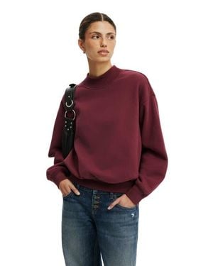 Cotton On Mock Neck Sweatshirt - Red