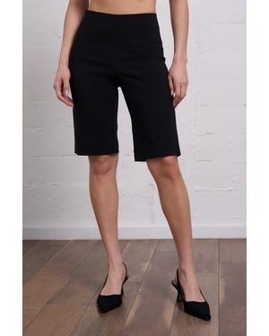 Franne Golde All-Season Slim Stretch Bermuda Short - Black