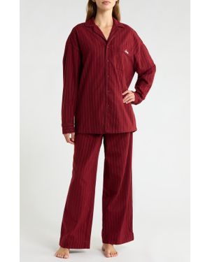 Skims Elevated Flannel Pajamas - Red