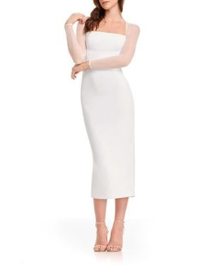 Dress the Population Maxine Long Sleeve Midi Dress - White