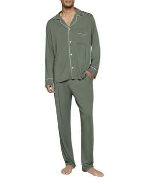 Eberjey William Stretch Tencel Modal Long Pajamas - Green