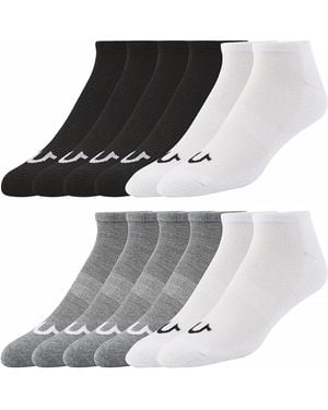 True Religion 12 Pairs Premium Athletic No Show Socks - Gray
