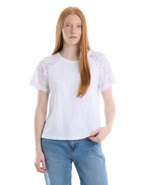 Wilt Lace Raglan Sleeve Tee - White