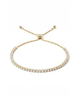Argento Vivo Sterling Silver Cubic Zirconia Slider Bracelet - White