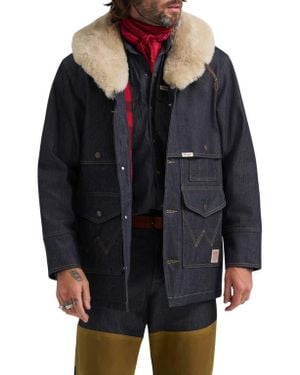 Wrangler Filson X Genuine Shearling Collar Packer Jacket - Black