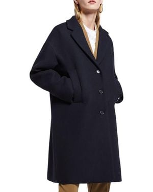 Ottod'Ame Wool-Blend Midi Coat - Blue
