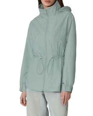 SOIA & KYO Water Repellent Hooded Coat - Blue