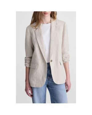 Madewell The Mercer Linen Relaxed Blazer - Gray