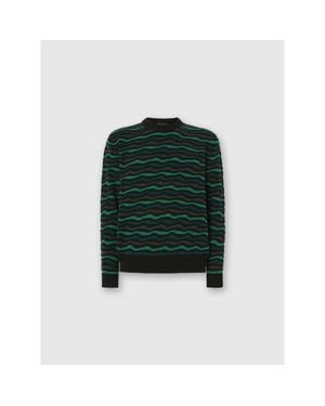 Missoni Crew Neck Sweater With Wave Pattern - Green