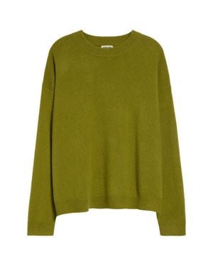 STAUD Serrano Relax Fit Cashmere Crewneck Sweater - Green