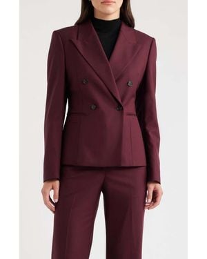 BOSS Jiamia Wool Blend Double Breasted Blazer - Red