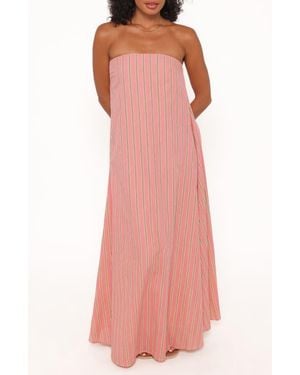 Petal & Pup Soph Strapless Cotton Maxi Dress - Pink