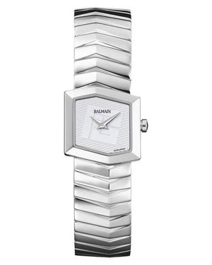 Balmain Taffetas Hexagonal Bracelet Watch, 22.5Mm X 23.5Mm - Gray