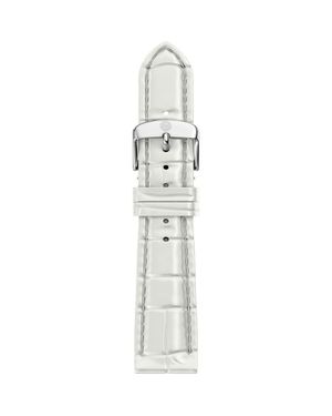 Michele Croc Embossed Leather Watchband, 18Mm - White