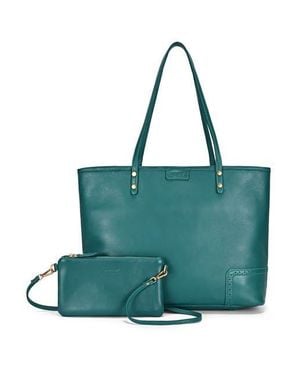 Old Trend Camellia Medium Reversible Leather Tote - Green