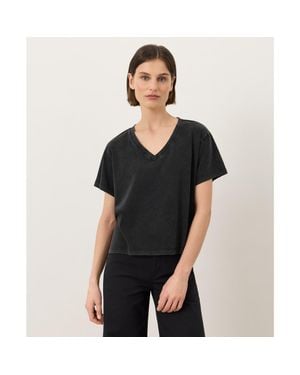 Pact Organic Cotton Vintage Jersey V-Neck Tee - Black