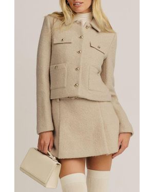 Reformation Marin Wool Blend Jacket - Natural