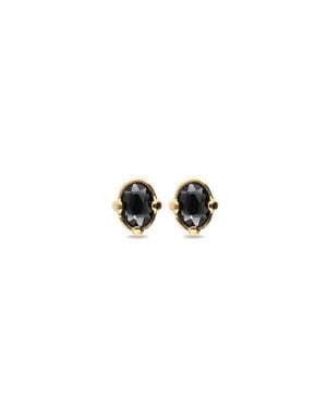 Uno De 50 18K-Plated Earrings With Faceted Crystal - Black