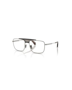 Moncler 56Mm Rectangle Optical Glasses - Gray