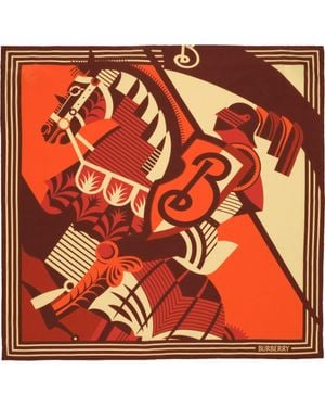 Burberry Knight Silk Scarf - Orange