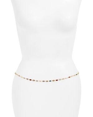 VIDAKUSH Crystal Station Belly Chain - White