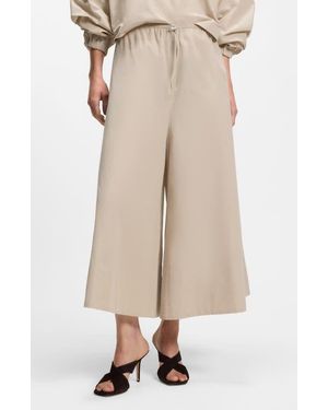 BOSS Tatefa Drawstring Wide Leg Pants - Natural