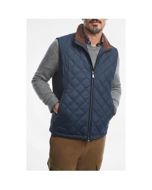 Brooks Brothers Paddock Water Repellent Diamond Quilted Vest - Blue