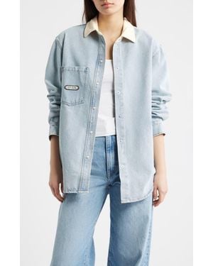 Rip Curl Surf Side Relaxed Fit Denim Shirt Jacket - Blue