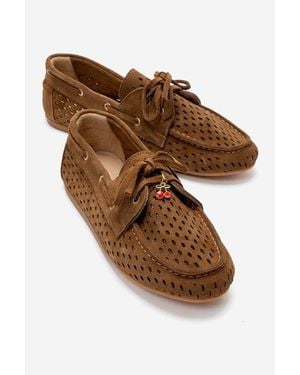 Forever & Always Shoes Stevo Leather Lace Up Loafer - Brown