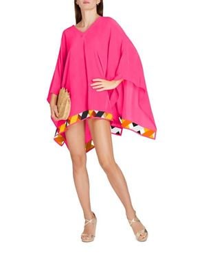 VALIMARE Bandage Hem Chiffon Cover-Up Poncho - Pink
