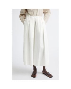 Kallmeyer Isolde Pleated Starched Organic Cotton Poplin Maxi Skirt - White