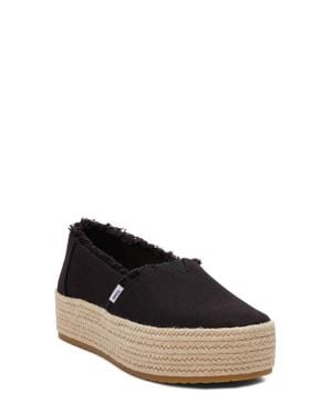 TOMS Valencia Platform Espadrille - Black