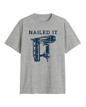 True Nation by DXL Big & Tall Nailed It Graphic Tee - Gray