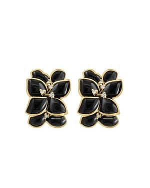 Effy 14K Diamond Onyx Blossom Earrings - Black
