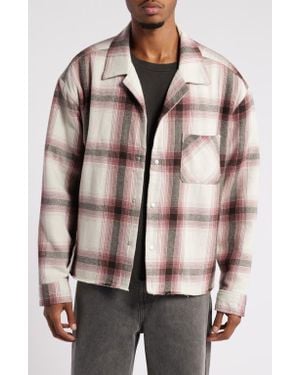Elwood Teen Spirit Plaid Cotton Flannel Shacket - Natural