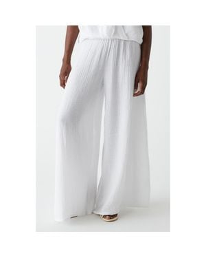Michael Stars Simba Smocked Waist Wide Leg Pants - White