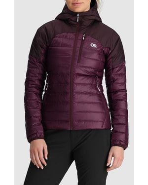 Outdoor Research Helium 800 Fill Power Down Hooded Jacket - Purple