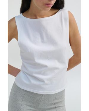 ALMINA CONCEPT Boat Neck Tank Top - White