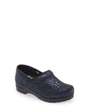 Sanita Pardus Leopard Print Clog - Blue