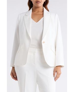 Tahari Stretch Bouclé Jacket - White