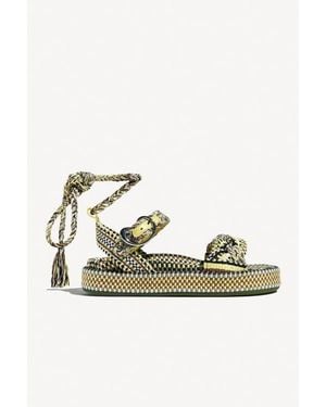 Amambaih Carolina Braided Lace Up Platform Sandal - Multicolor