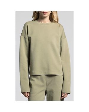 WEEKEND LOS ANGELES Genevieve Cotton Blend Crewneck Sweatshirt - Green