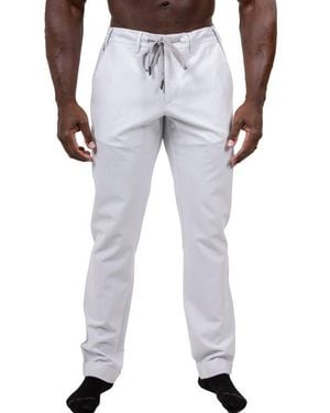 Maceoo Marthyr Tapered Leg Drawstring Pants - White