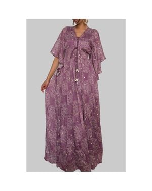 holiCHIC Melanie Tassel Cover-Up Maxi Dress - Purple