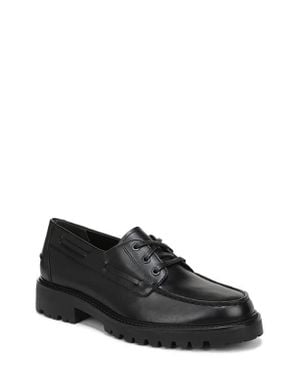 Vince Dillon Lugged Moc Toe Boat Shoe - Black