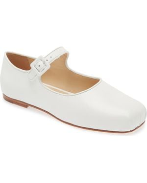 Sandy Liang Pointe Mary Jane Flat - White
