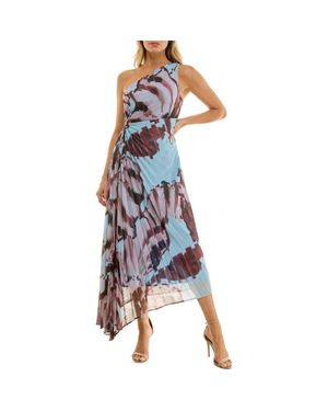 strapless open back dress MAURA GOWN - DRAPED ONE SHOULDER DRESS