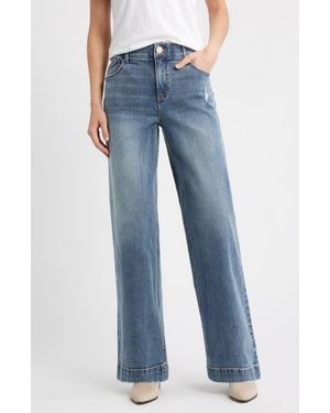 Wit & Wisdom Sam 'Ab'Solution High Waist Wide Leg Jeans - Blue