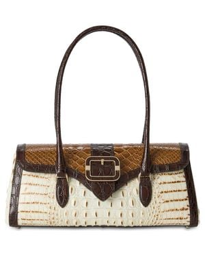 Brahmin Dayan Embossed Leather Shoulder Bag - Brown