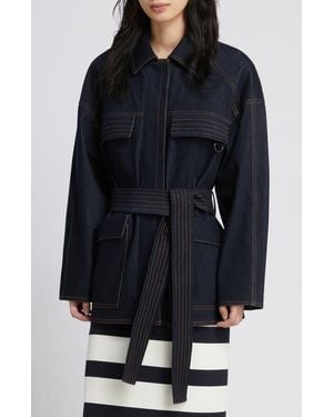 MM by Max Mara West Belted Jacket - Blue